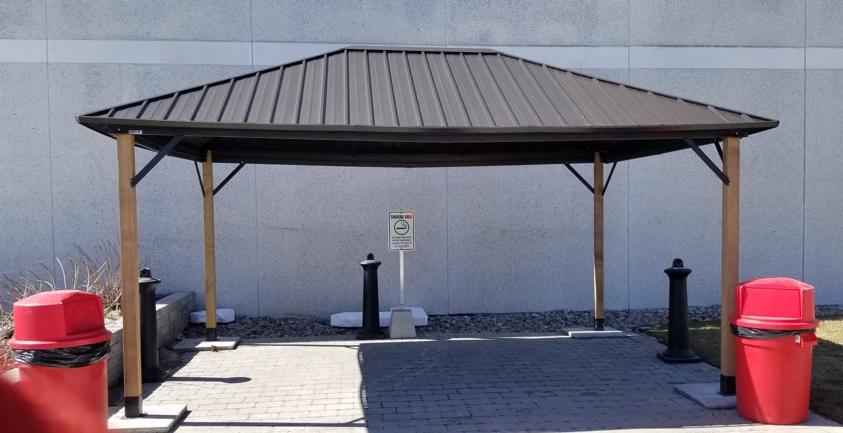 Commercial gazebo installed at a factory