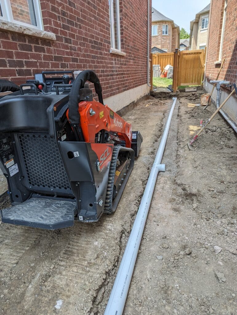 excavation and installation of drainage phase of the project