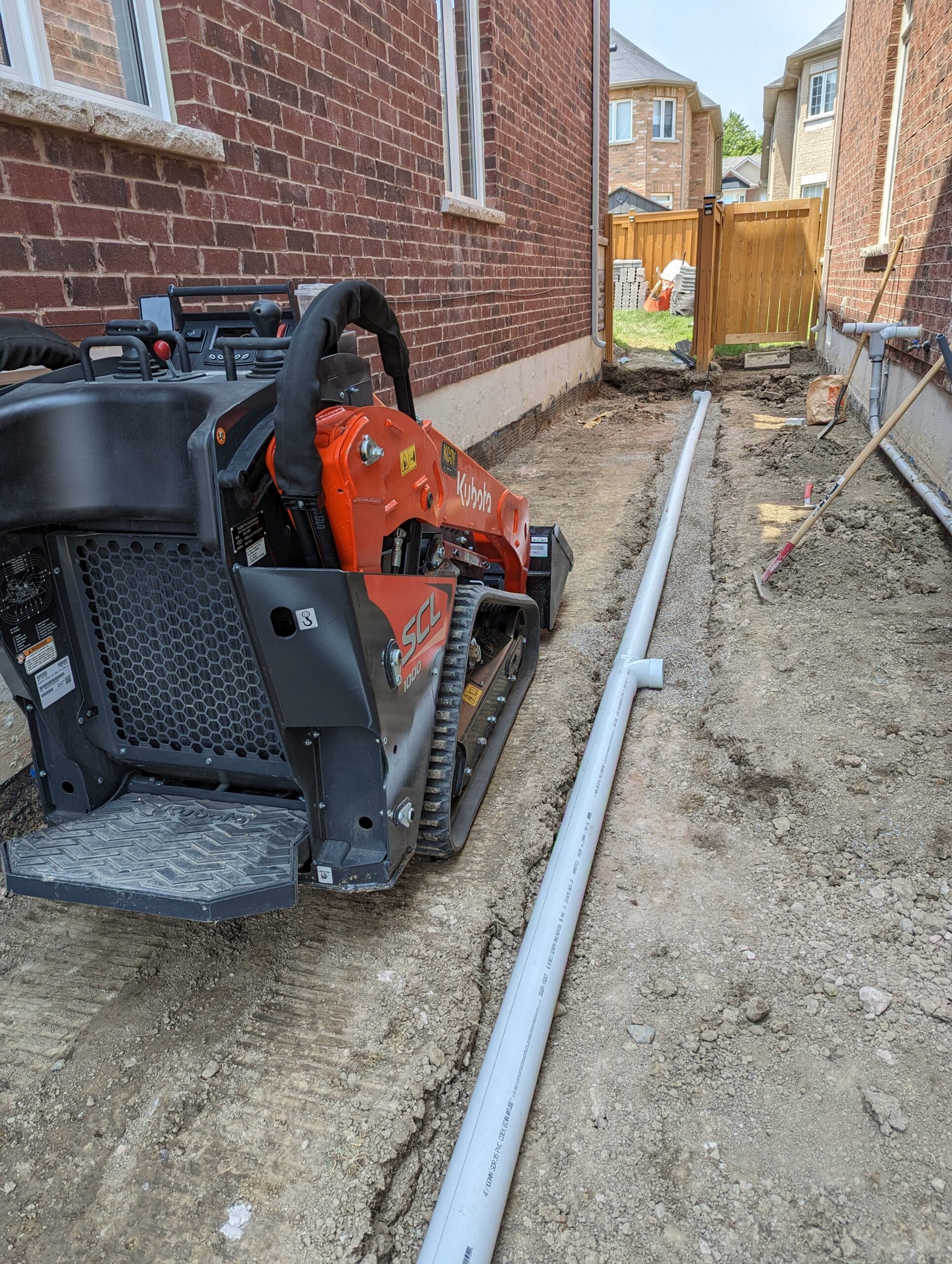 excavation and installation of drainage phase of the project